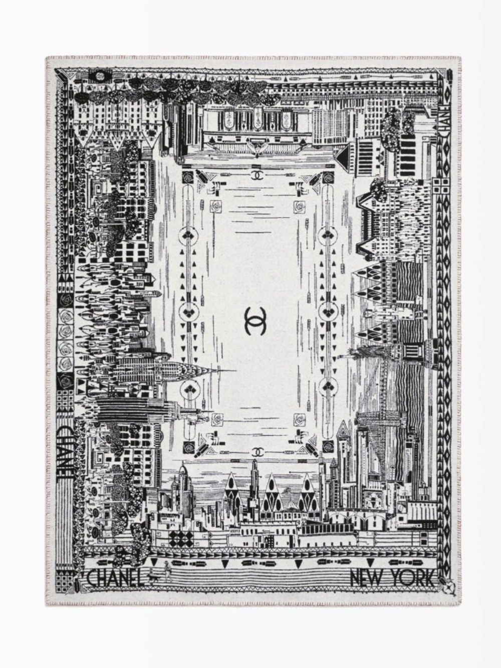 Chanel 26A Metiers Dart New York City Landscap Throw Blanket Wool